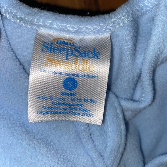 Halo Sleep Sack Blue Fleece Velcro Swaddle Baby Size Small - Picture 4 of 8